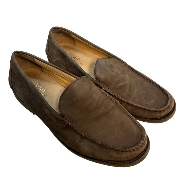 Polo Ralph Lauren Men’s Slip On Loafers Brown Suede - Picture 1 of 5